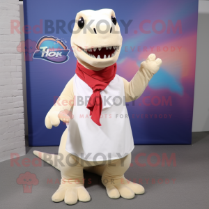 Cream T Rex maskot kostume...