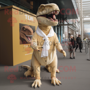 Cream T Rex maskot kostume...