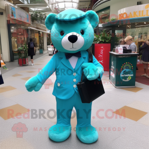 Teal Teddy Bear maskot...