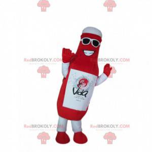 Mascotte de bouteille rouge géante, costume de Ketchup -