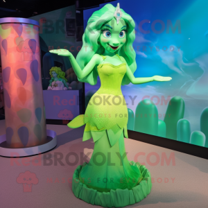 Lime Green Mermaid mascotte...