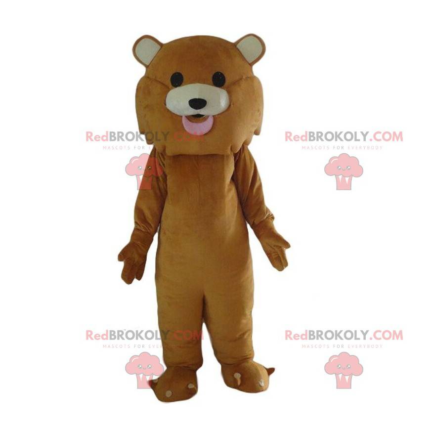 Fuldt tilpasselig brun løve maskot - Redbrokoly.com
