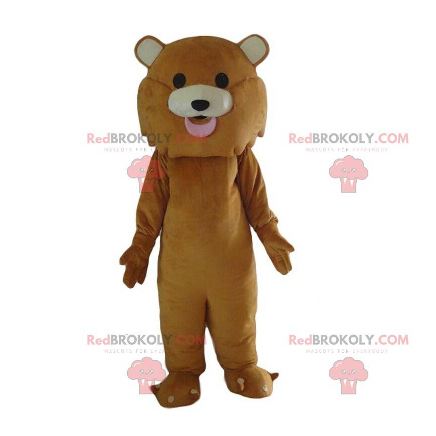 Mascotte de lion marron entièrement personnalisable -