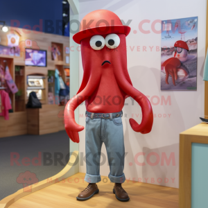 Red Squid maskot...