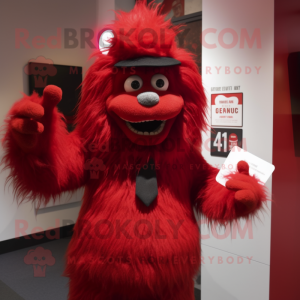 Rood Yeti mascotte kostuum...