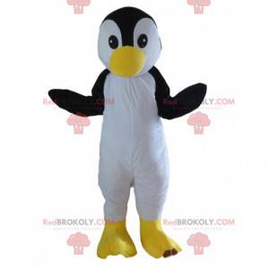 Mascotte de pingouin noir et blanc entièrement personnalisable
