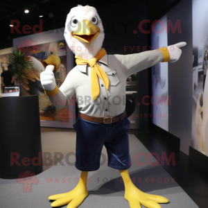 Gold Gull maskot kostume...