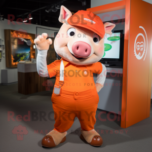 Orange Sow mascotte kostuum...