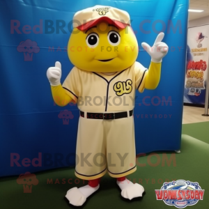 Gul baseball handske maskot...