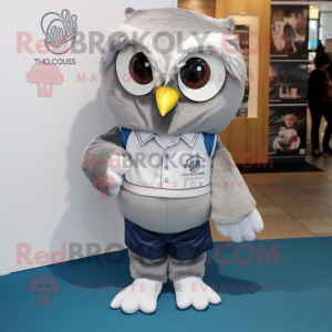 Silver Owl maskot kostym...