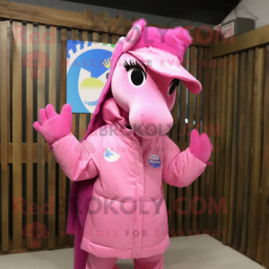 Pink Mare maskot kostume...