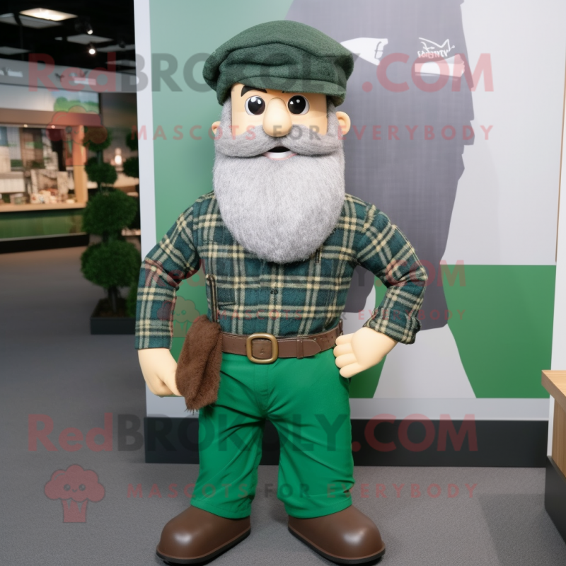 Green Civil War Soldier mascot costume character dressed with a Flannel Shirt and Bracelets