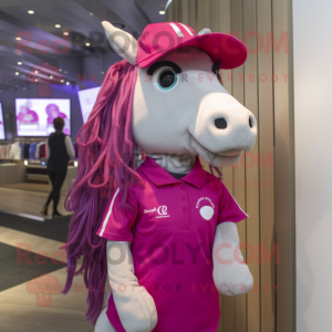 Magenta Mare maskot kostume...