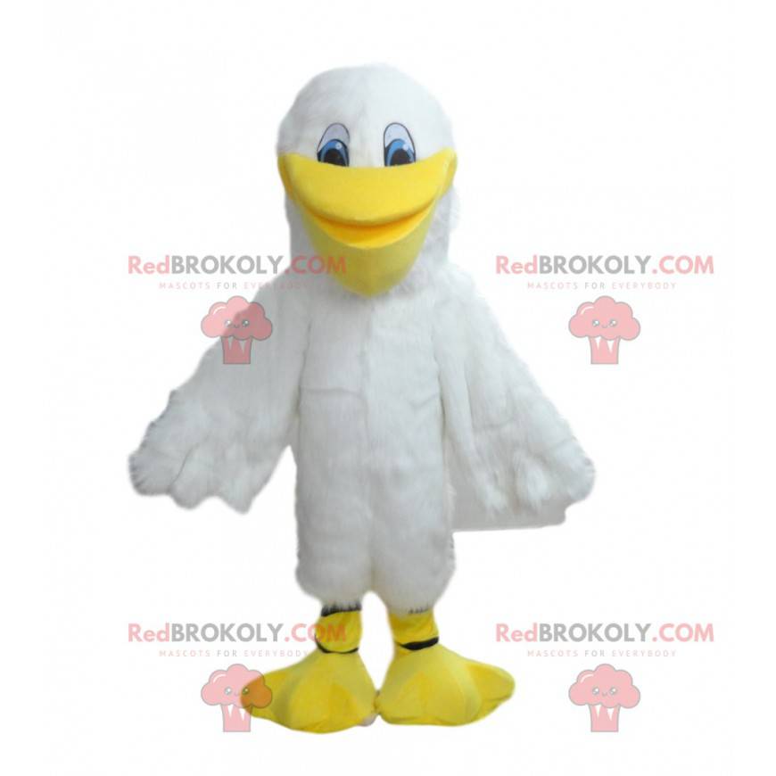 Vit mås maskot, pelikan kostym, havsfågel - Redbrokoly.com Vit mås maskot, pelikan kostym, havsfågel - Redbrokoly.com