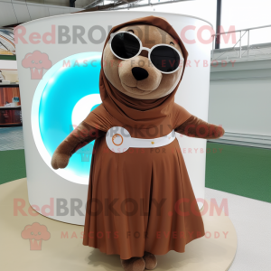 Brown Seal mascotte kostuum...