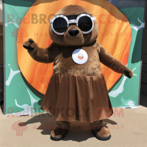 Brown Seal maskot drakt...