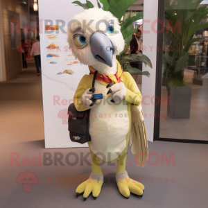 Beige Parrot maskot kostym...