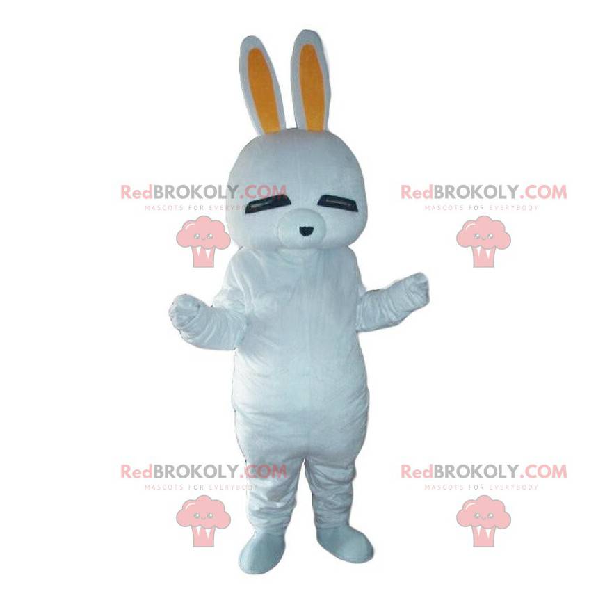 White rabbit mascot, rabbit costume, rodent costume -