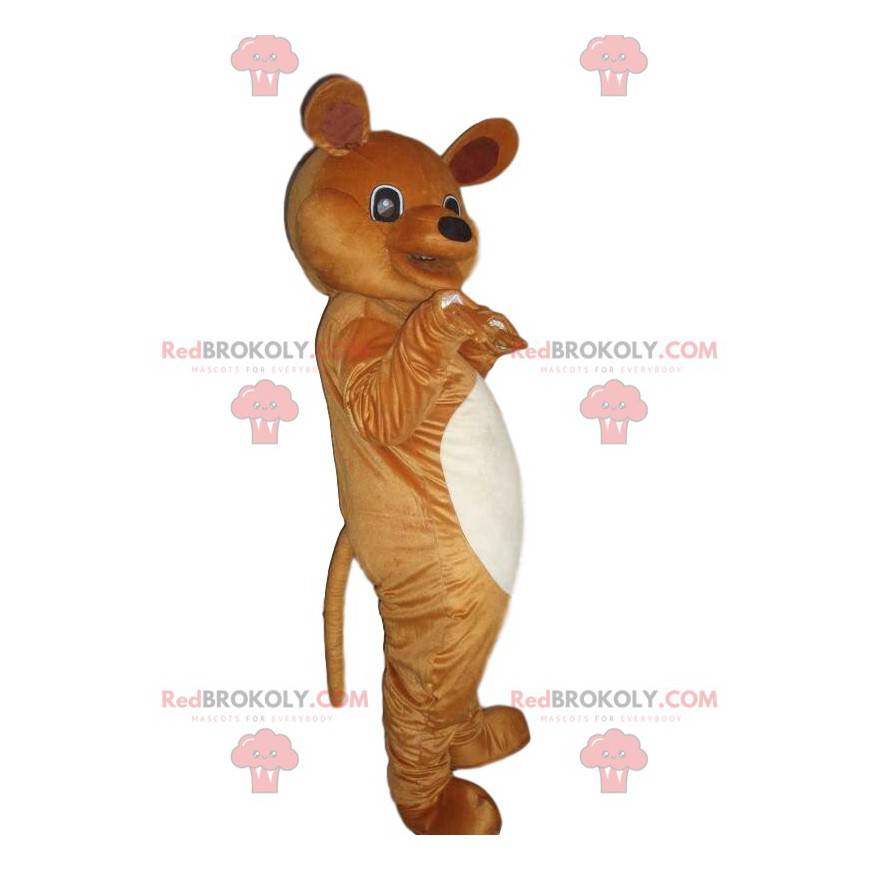 Brown and white teddy bear mascot, bear costume - Redbrokoly.com