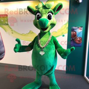 Grønn kenguru maskot drakt...