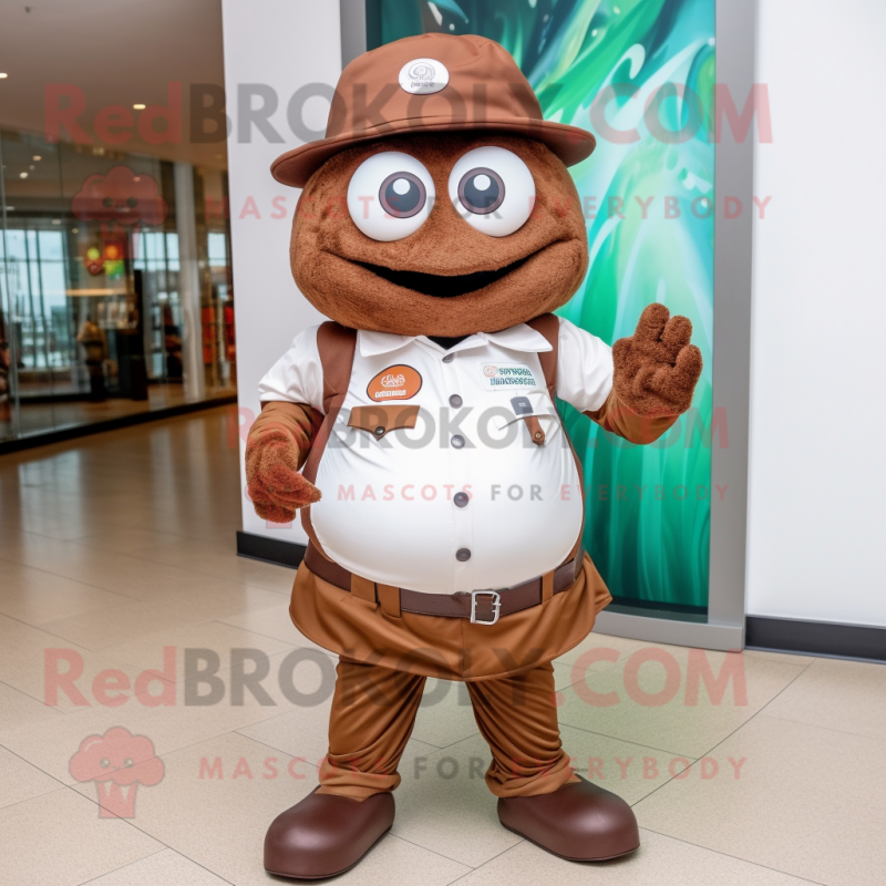 Brown Alliance mascot costume character dressed with a Oxford Shirt and Hats Brown Alliance mascot costume character dressed with a Oxford Shirt and Hats