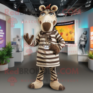 Brown Zebra mascotte...