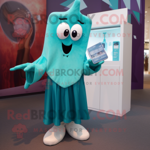 Teal Ghost mascotte kostuum...