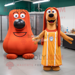 Orange Hot Dogs maskotdräkt...