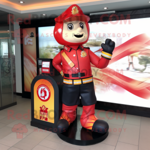 nan Fire Fighter mascot costume character dressed with a Moto Jacket and Foot pads