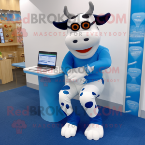 Blue Hereford Cow mascotte...