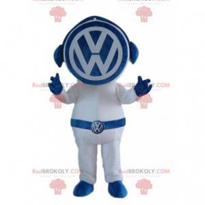 Blaues und weißes Volkswagen Maskottchen, berühmte Automarke -