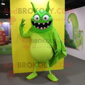 Lime Green Devil mascotte...