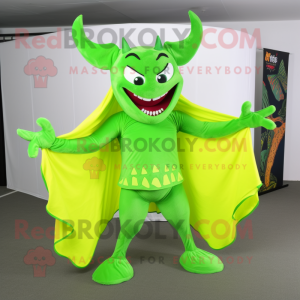 Lime Green Devil mascotte...