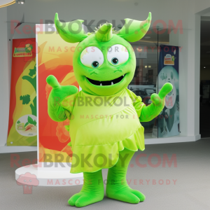 Lime Green Devil maskot...