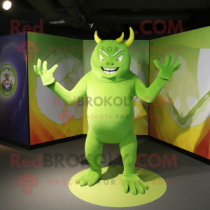 Lime Green Devil mascotte...