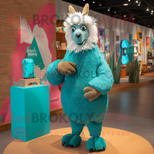 Teal Llama mascotte kostuum...