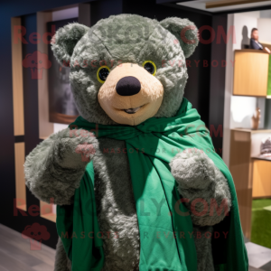 Groene teddybeer mascotte...