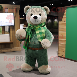 Groene teddybeer mascotte...