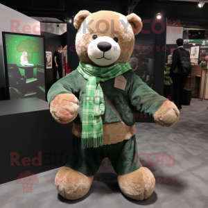 Groene teddybeer mascotte...