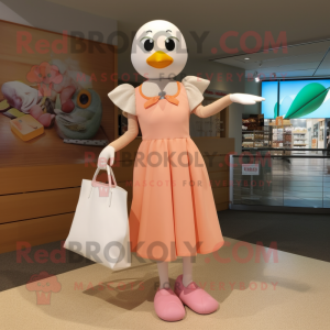 Peach Gull maskot kostym...