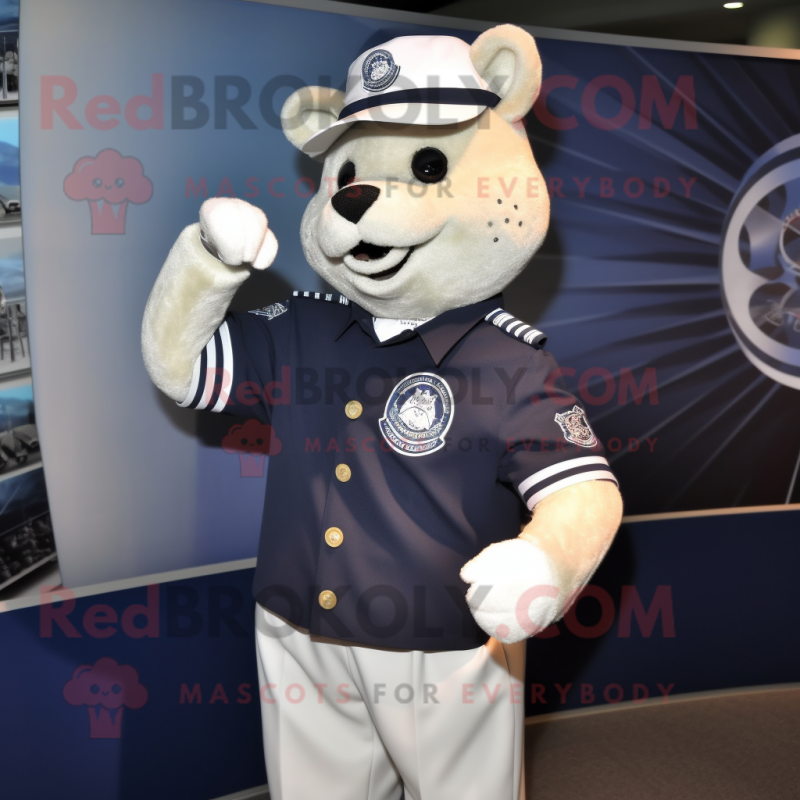 Navy Bracelet mascot costume character dressed with a Long Sleeve Tee and Cufflinks Navy Bracelet mascot costume character dressed with a Long Sleeve Tee and Cufflinks