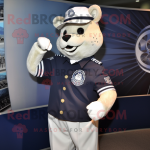 Navy Bracelet mascot costume character dressed with a Long Sleeve Tee and Cufflinks