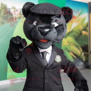 Sort Jaguar maskot kostume...