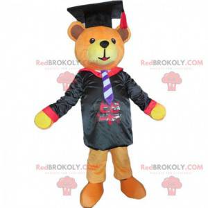 Mascota de oso de peluche graduado, graduado, disfraz de