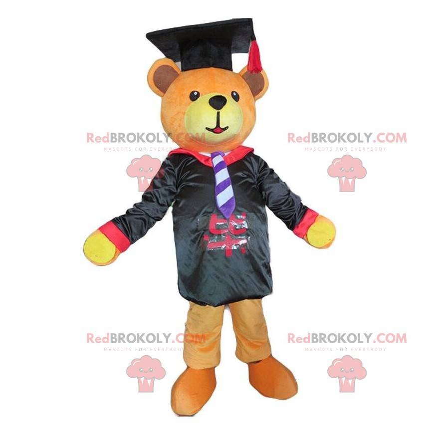 Mascotte de nounours diplômé, costume de diplômé, d'étudiant -