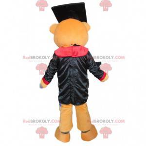 Mascota de oso de peluche graduado, graduado, disfraz de