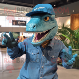 Teal T Rex mascotte kostuum...