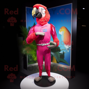 Pink Macaw mascotte kostuum...
