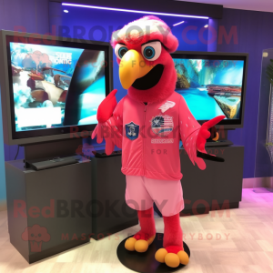 Pink Macaw mascotte kostuum...