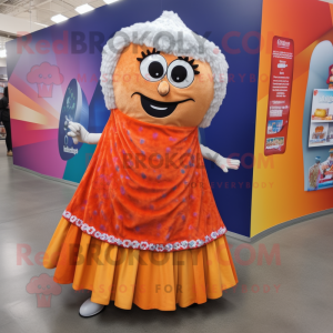 nan Enchiladas mascot costume character dressed with a Skirt and Shoe laces